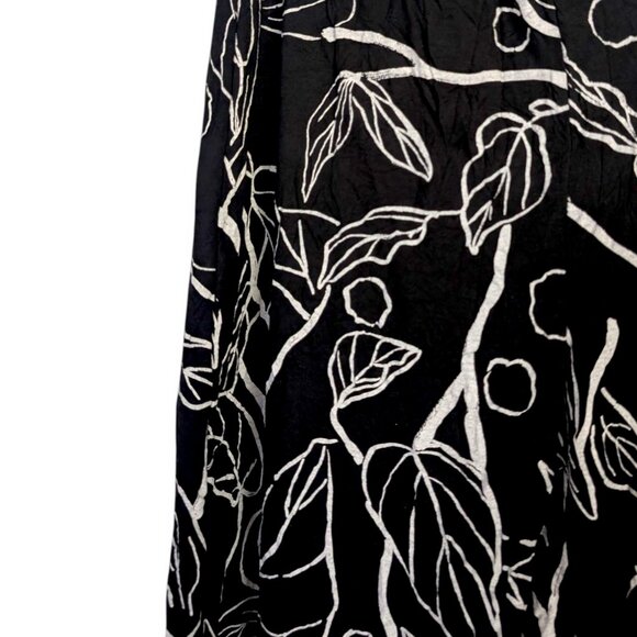 Chalet et ceci USA made botanical leaf bamboo blend 2 pc set kimono & pants S/M - Picture 11 of 14